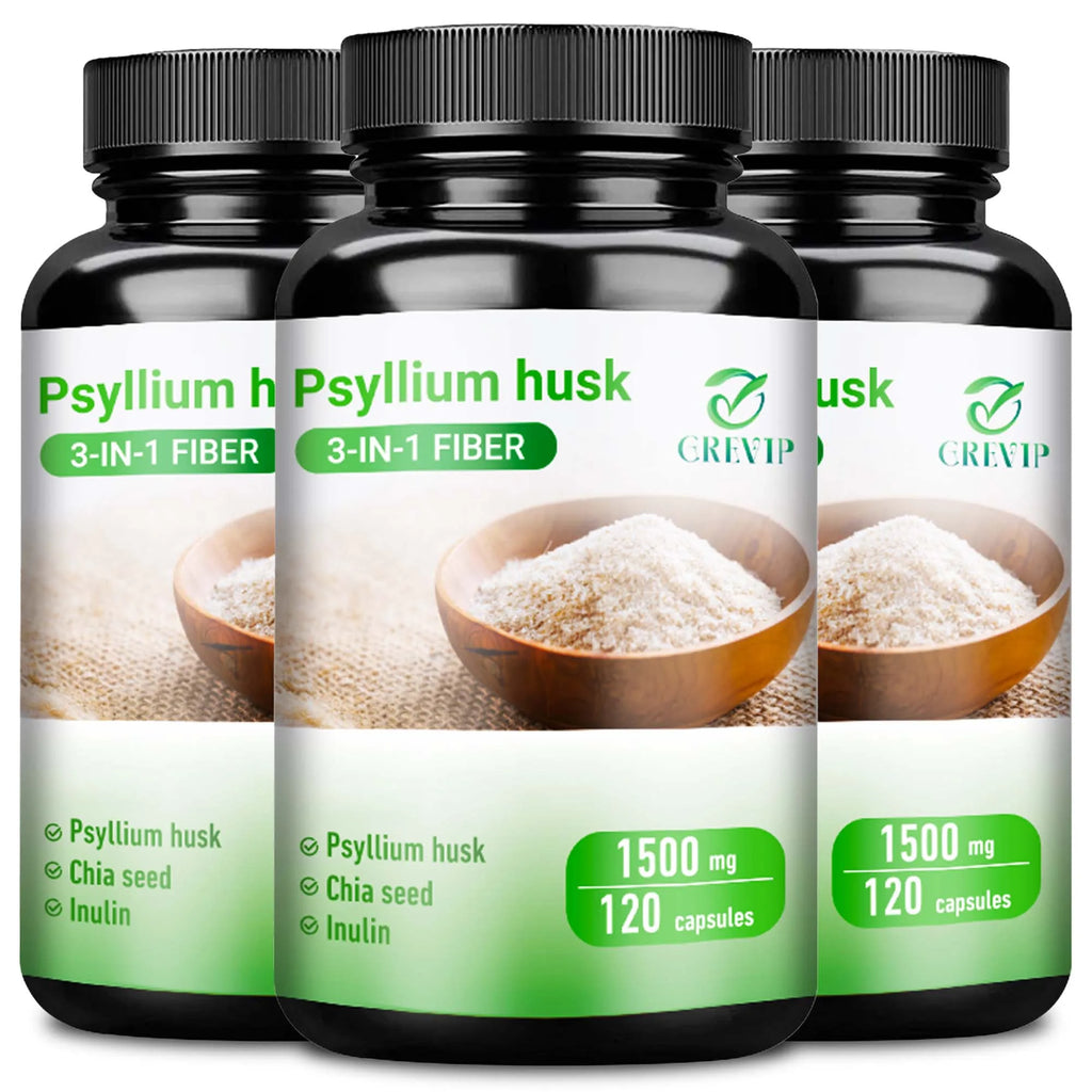 Psyllium Husk Supplement - Natural Soluble Fiber - Improve Digestion and Relieve Bloating, Intestinal Health - 120 Capsules