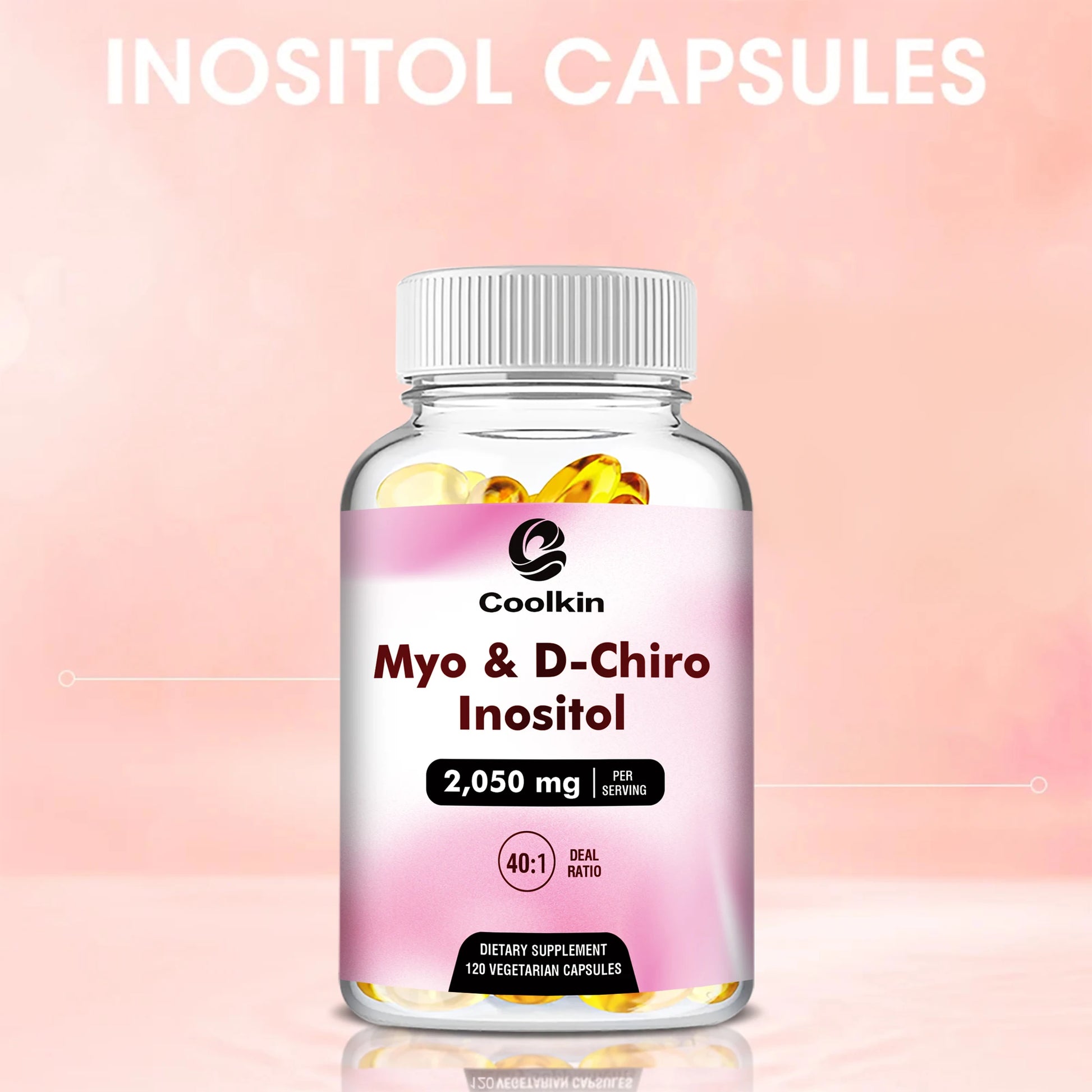 Myo & D-Chiro Inositol Capsules - Supports Ovarian Function,Hormone Balance,Fertility Supplements for Women - 120 Capsules