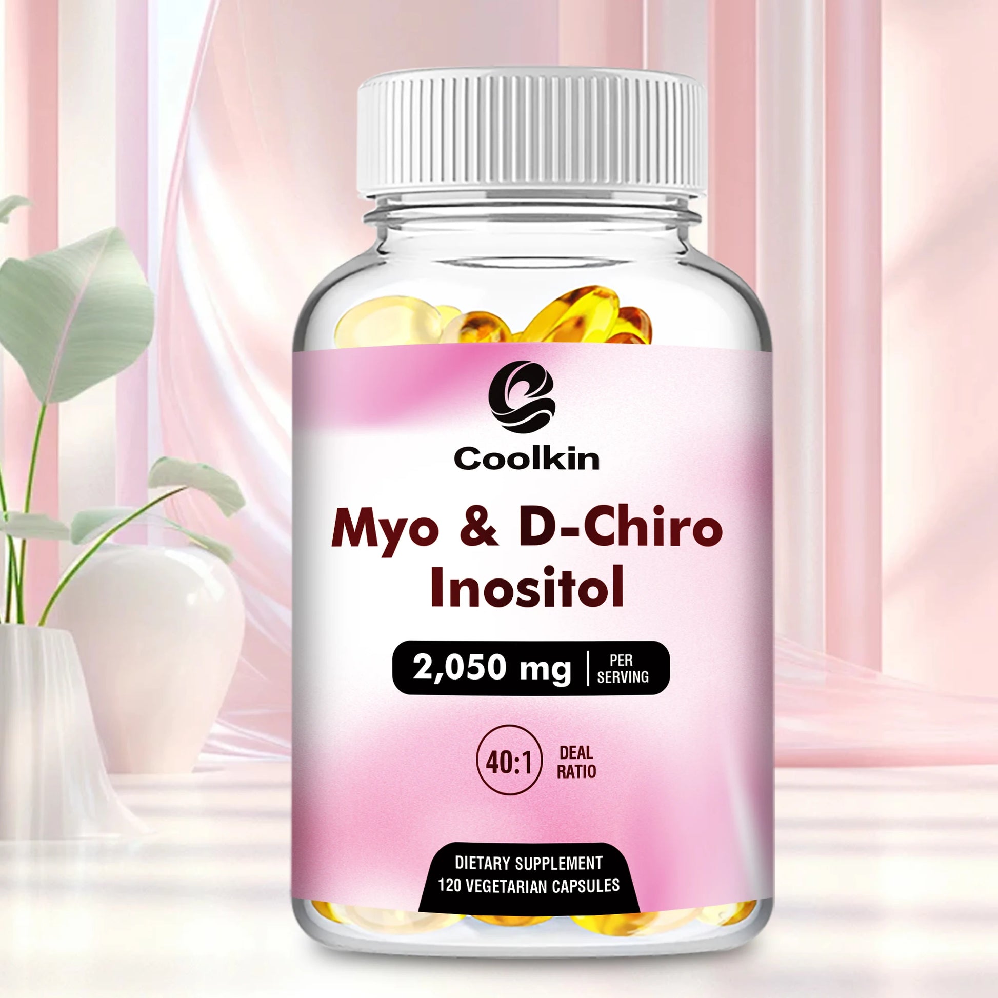 Myo & D-Chiro Inositol Capsules - Supports Ovarian Function,Hormone Balance,Fertility Supplements for Women - 120 Capsules