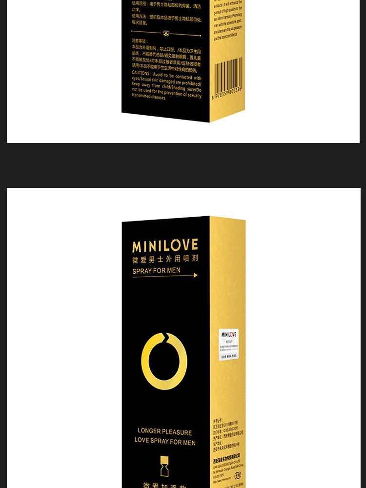 minilove Sex Delay spray for Men Male External Use Anti Premature Ejaculation Prolong 60 minutes penis enlargement cream