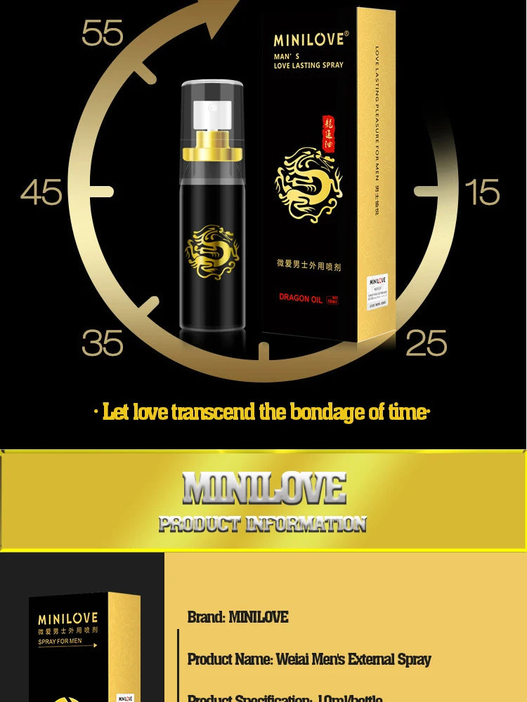 minilove Sex Delay spray for Men Male External Use Anti Premature Ejaculation Prolong 60 minutes penis enlargement cream