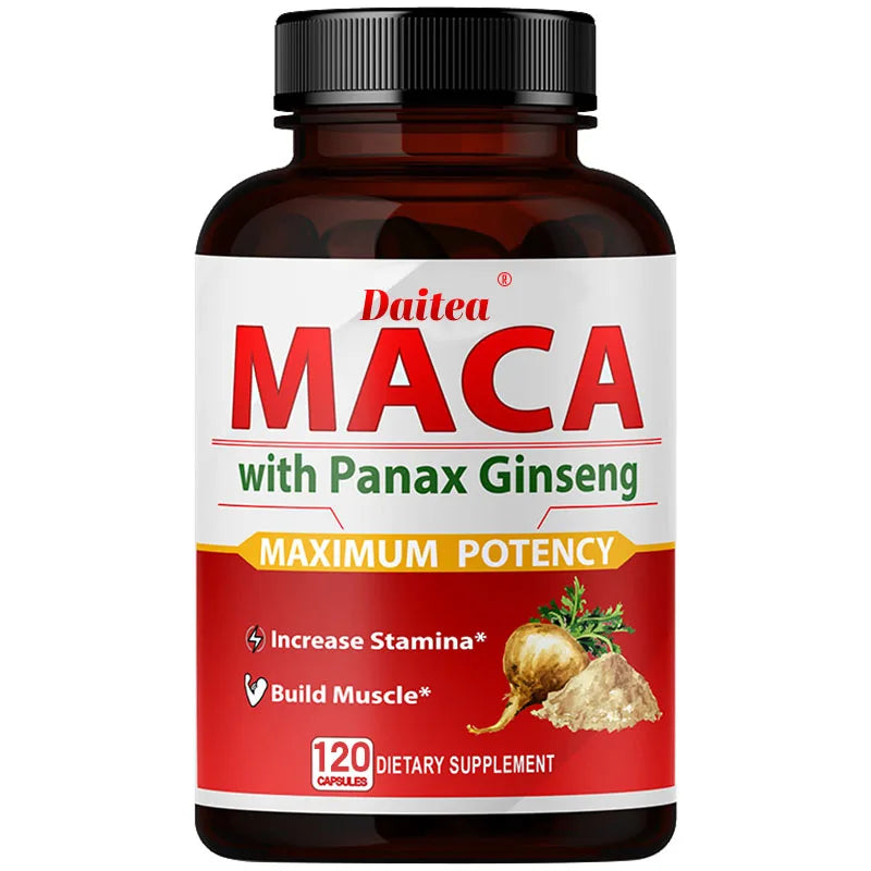 Organic Peruvian Maca Root Extract, Supports Energy and Stamina, Staying Power, Natural Energy Booster, 120 Capsules