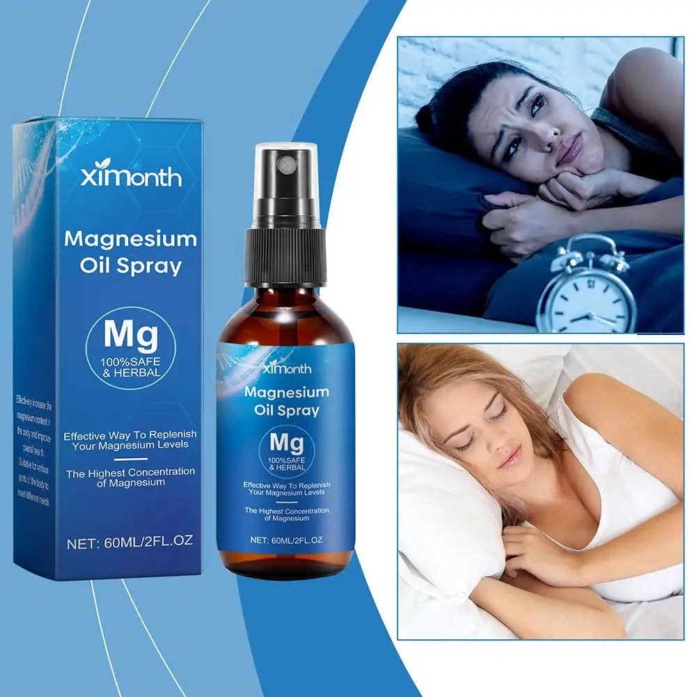 Magnesium Oil Spray Pure Magnesium Oil Spray Non-GMO Relieve Muscle Body Pain Smoothes&Softens Skin For Better Sleep Qualit S9I3